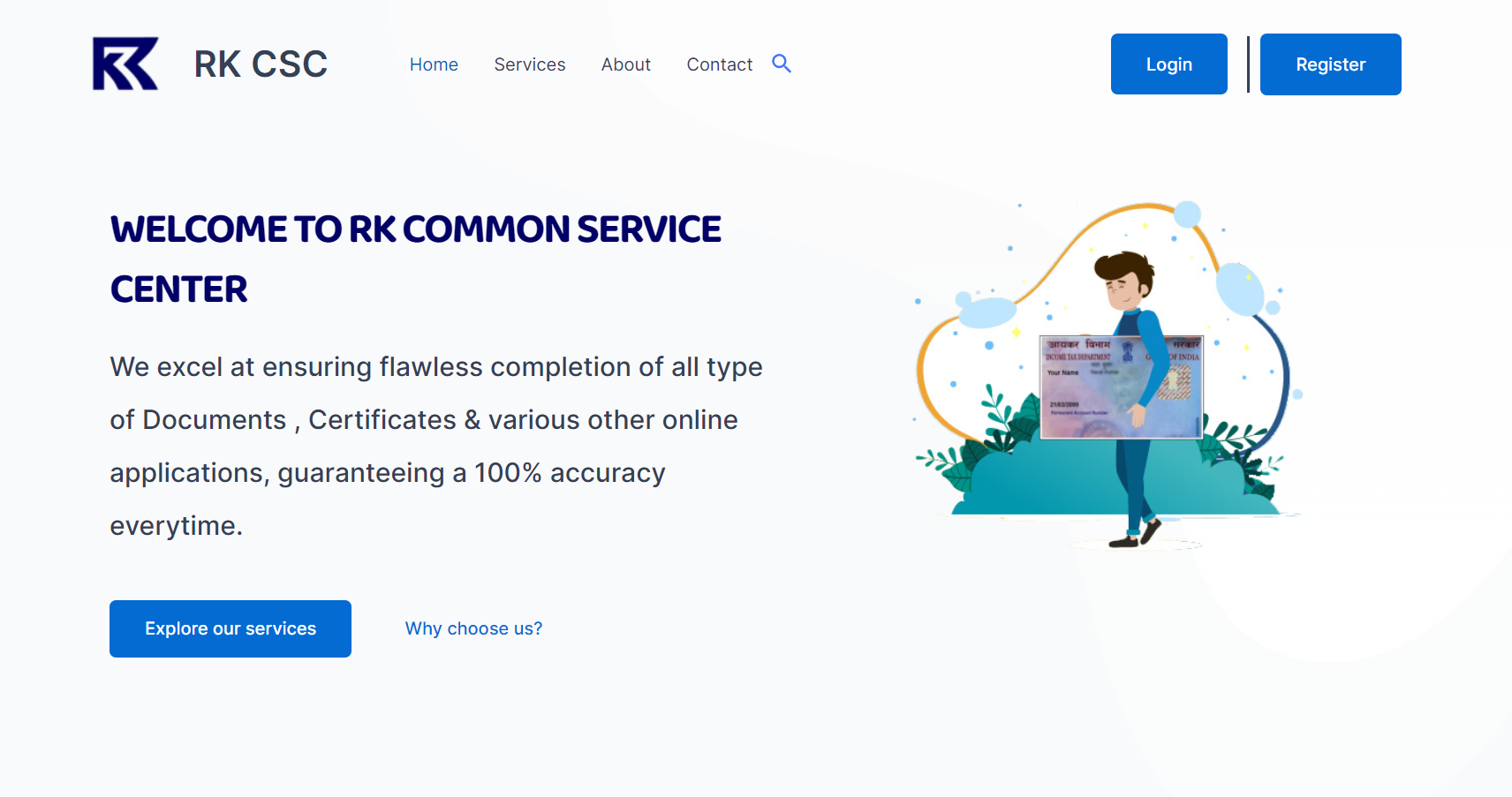 RK CSC Services Branding Website